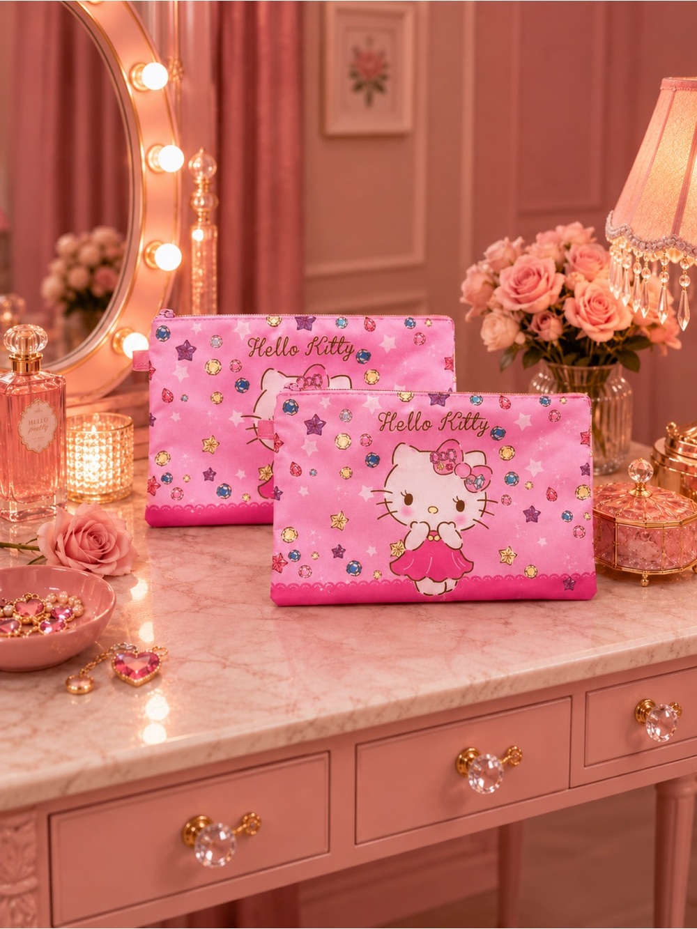 Large Hello Kitty Toiletry / Travel Bag – 10” x 14” – New With Tags